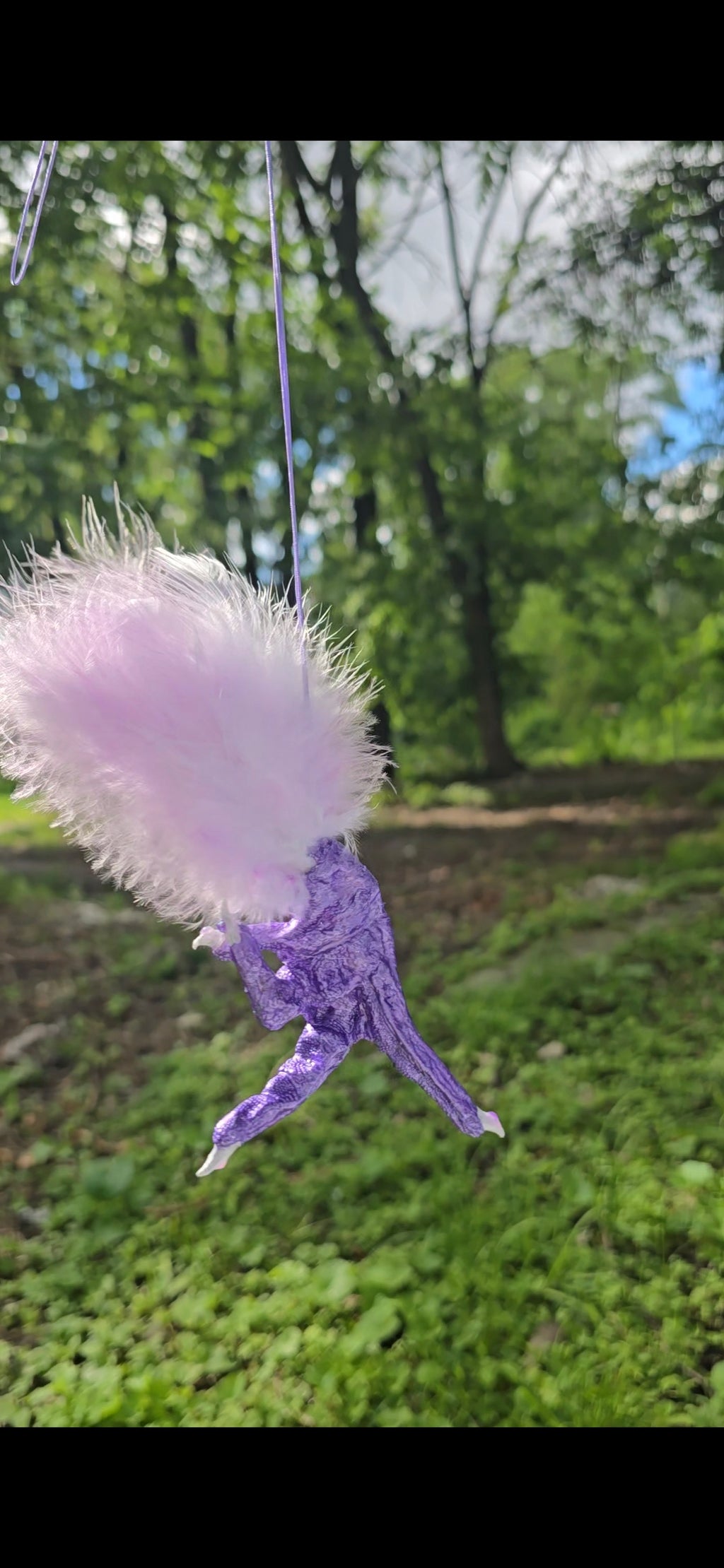 Lavender And White Chicken Foot Necklace