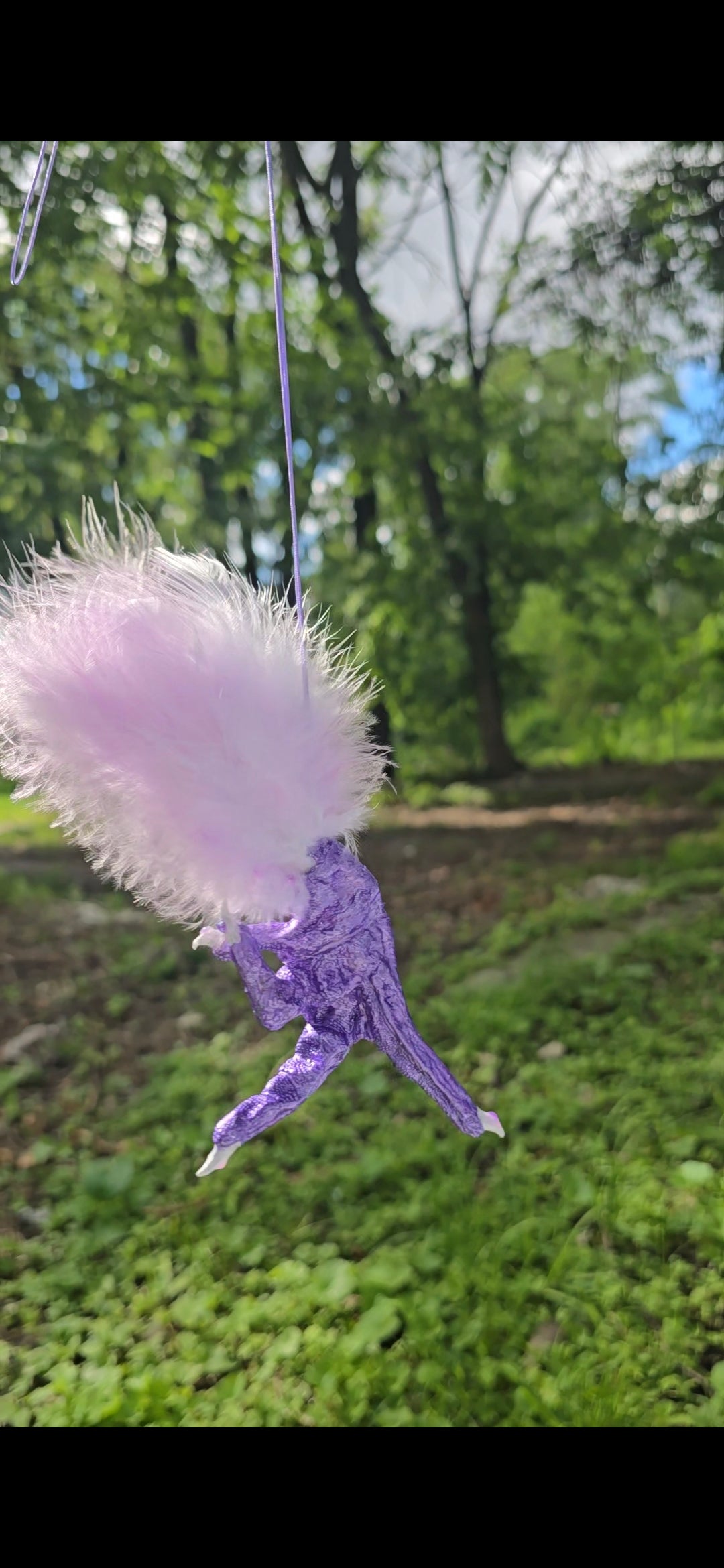 Lavender And White Chicken Foot Necklace