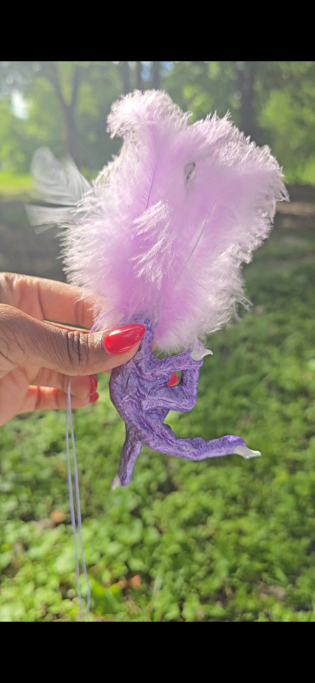 Lavender And White Chicken Foot Necklace