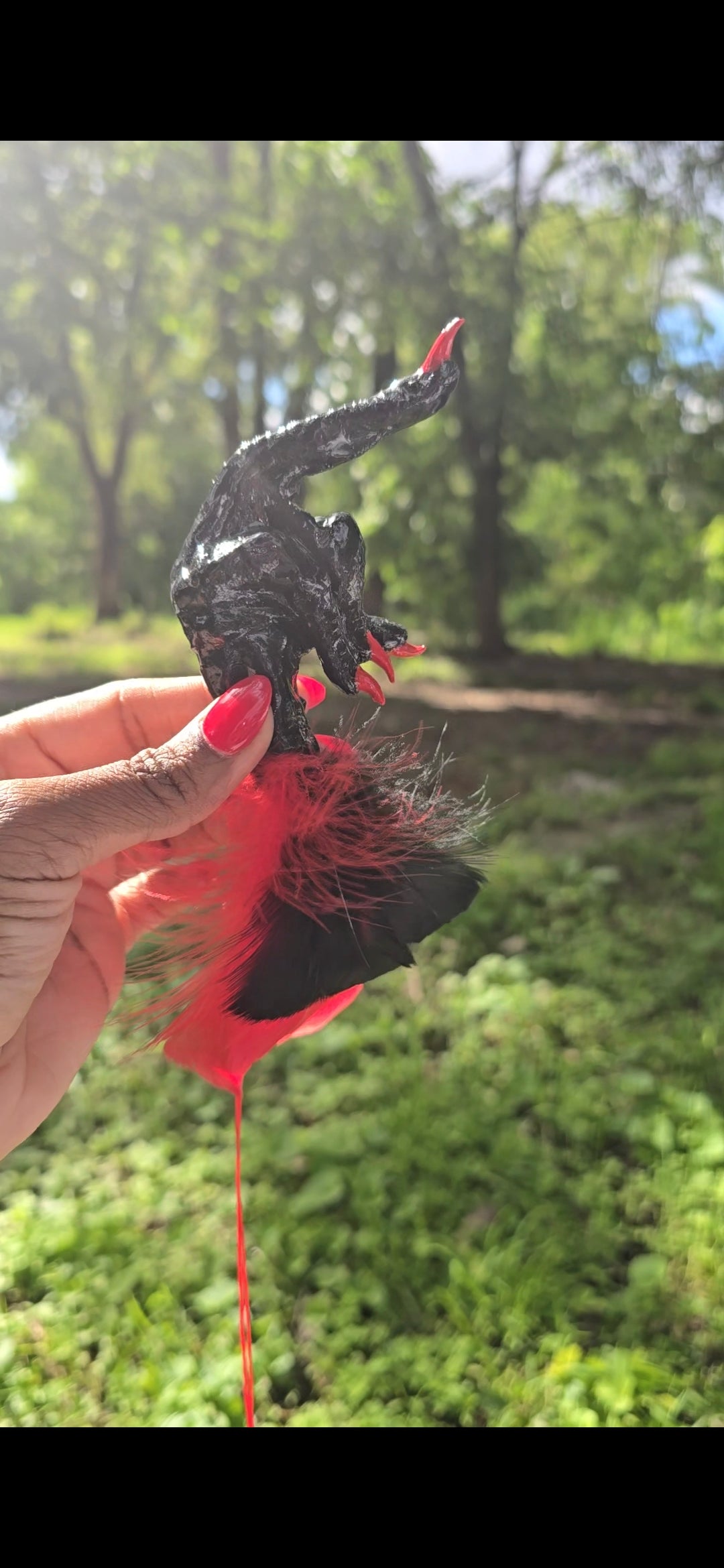 Black And Red Chicken Foot (middle finger)